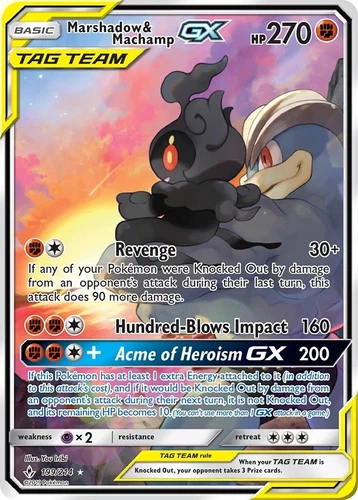 Marshadow & Machamp GX 199/214 Sm-Unbroken Bonds