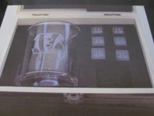 The Memory Company Rocks Glass in Wood Box, NFL Cincinnati Bengals