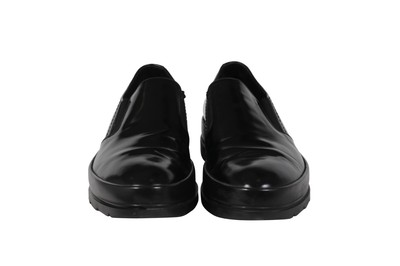 Prada Men Slip On Oxfords Size US 8 UK 7 Black Leather Round  display picture 1