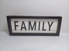 "Family" Word Wood Letters Wood Sign Artwork Frame Home Wall Decor 11.5" X 4.5"
