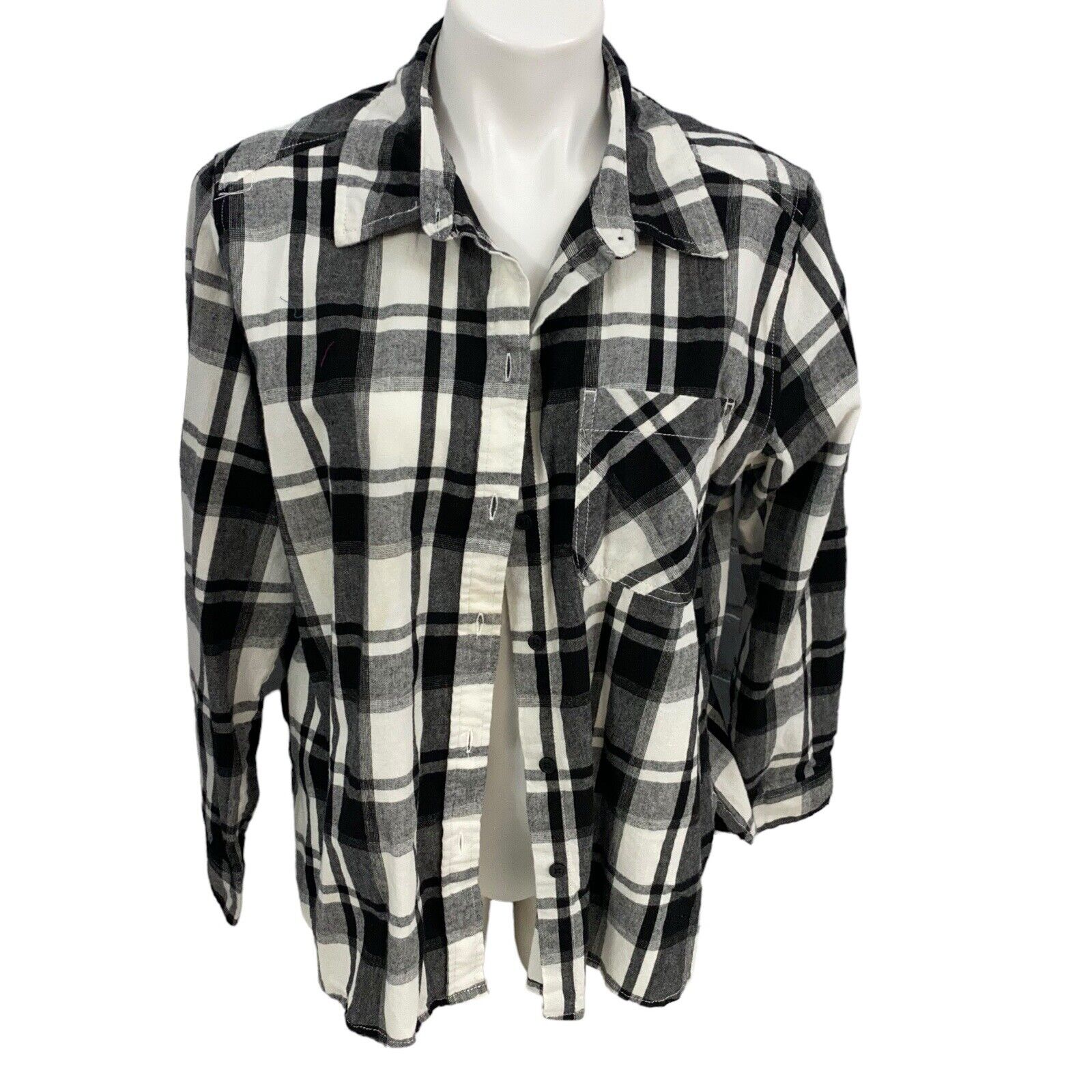 Upcycled Flannel Shirt Womens L Plaid Im a Limite… - image 10