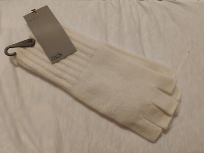 NORDSTROM RACK WOMENS CASHMERE FINGERLESS GLOVES IN IVORY OS NWT