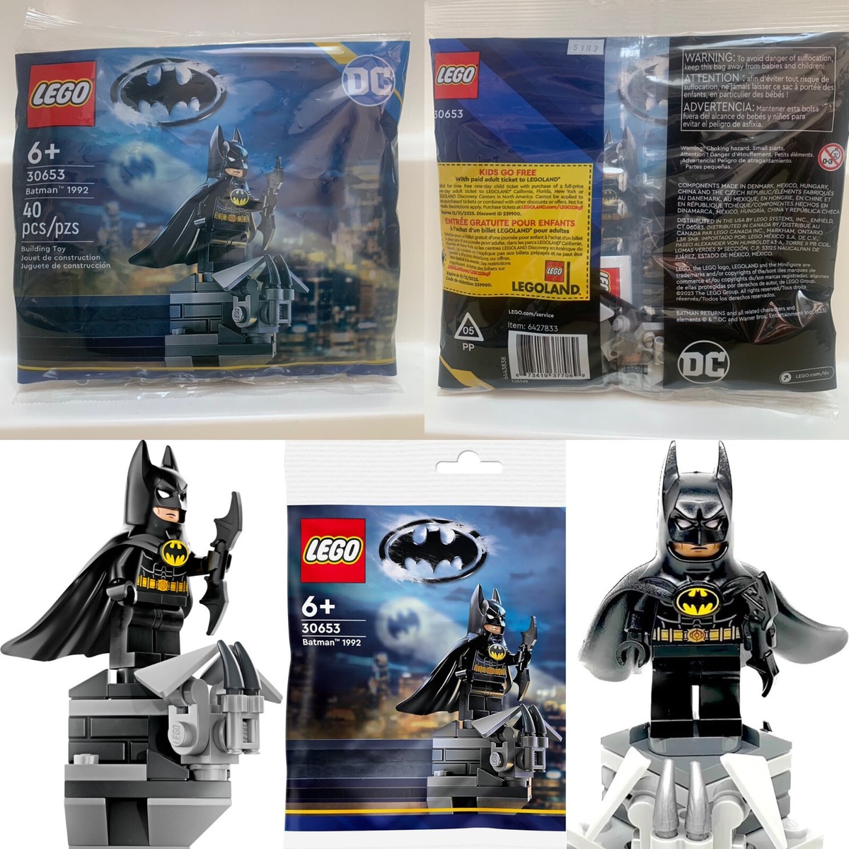 NEW Sealed Lego Batman 1992 Minifig Minifigure w/2 WEAPON