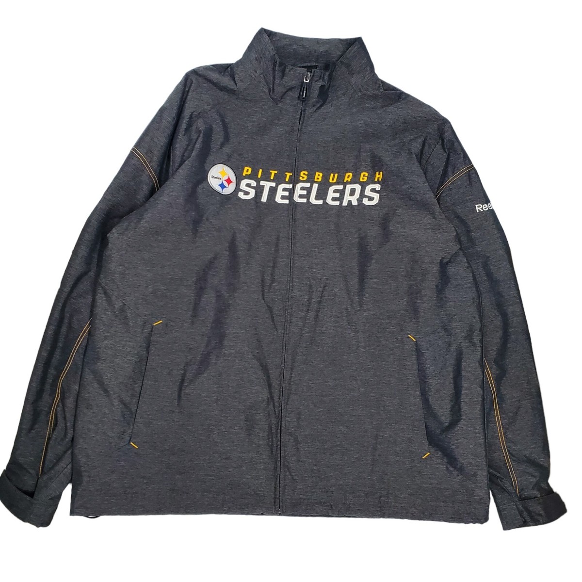 Reebok Onfield Pittsburgh Steelers Embroidered NFL Windbreaker Sz