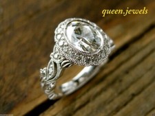 2.66CT Oval Cut Lab-Created Diamond Engagement Wedding Ring 14K White Gold Over