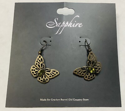 Cracker Barrel Old Country Store Butterfly Earrings by Sapphire New!