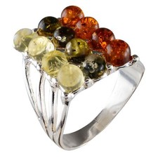 Sterling Silver and Baltic  Amber Ring "Klaudia"