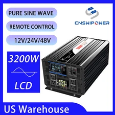 high quality pure sine wave power inverter 3200w 12v/24v/48v dc to 120v ac 3000W