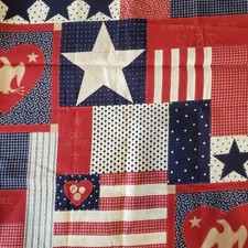 Vintage 1993 Fabric Traditions Patriotic Quilting Crafting Fabric 43" x 72"