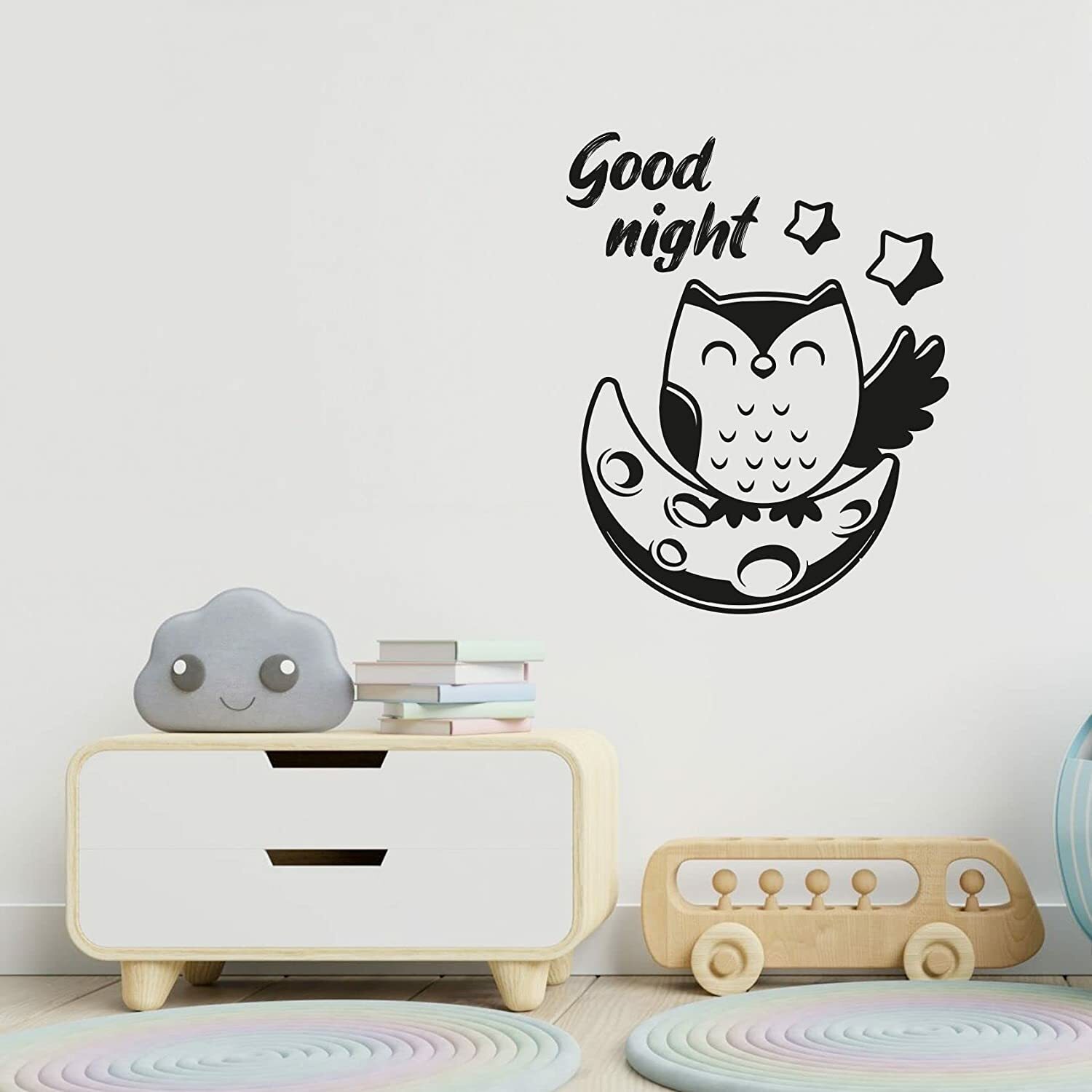 Cute Baby Owl Sweet Dreams Sleep Vinyl Wall Art Sticker for Nursery Decor  