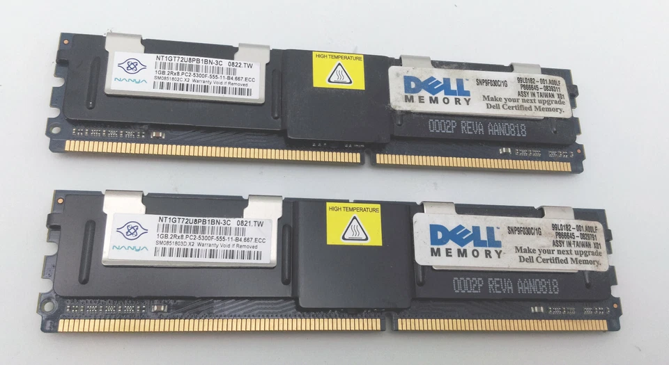 6GB (1GBx6) 2Rx8 PC2-5300F DDR2 240-pin for Dell Precision 490 Server Memory Kit - Image 2 of 4