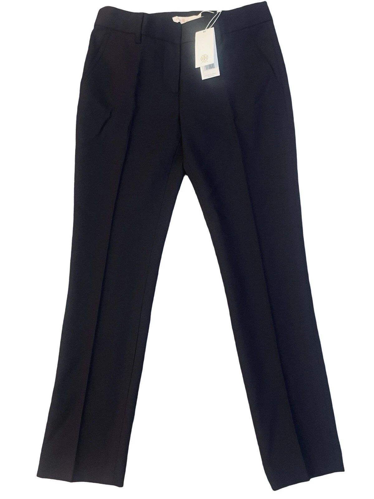 Pantaloni nuovi con etichette Tory Burch misto lana magra $275 blu navy taglia 0