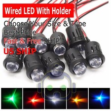 3mm 5mm 8mm 10mm Pre Wired LED  Holder DC9-12V Diffused Lights Emitting Diodes