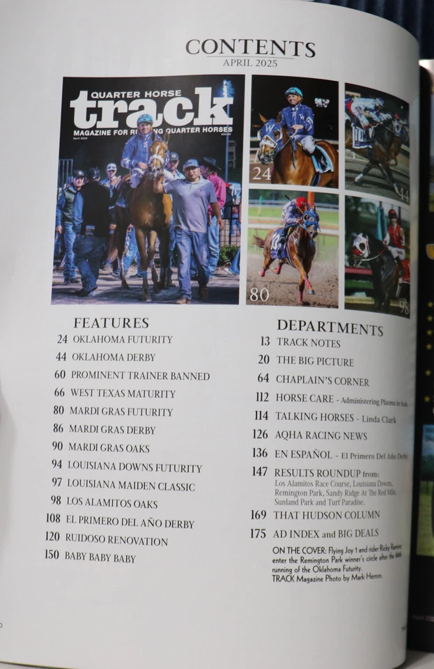 Track Magazine For Running Quarter Horses April 2025 "Flying Joy 1" - Image 3 of 4