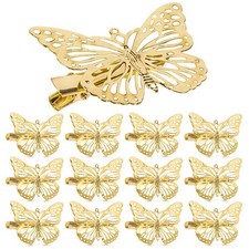 OBTANIM Butterfly Hair Clips, 12 Pcs Cute Metal 1 Count Pack of 12 , Gold