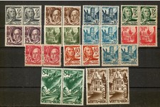 Franz. Zone W&uuml;rttemberg:  Nr. 1-13 im waagrechten Paar postfrisch