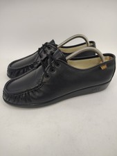 Women's SAS Shoes Siesta Lace Up Walking Black Leather Handsewn Size 10.5M USA