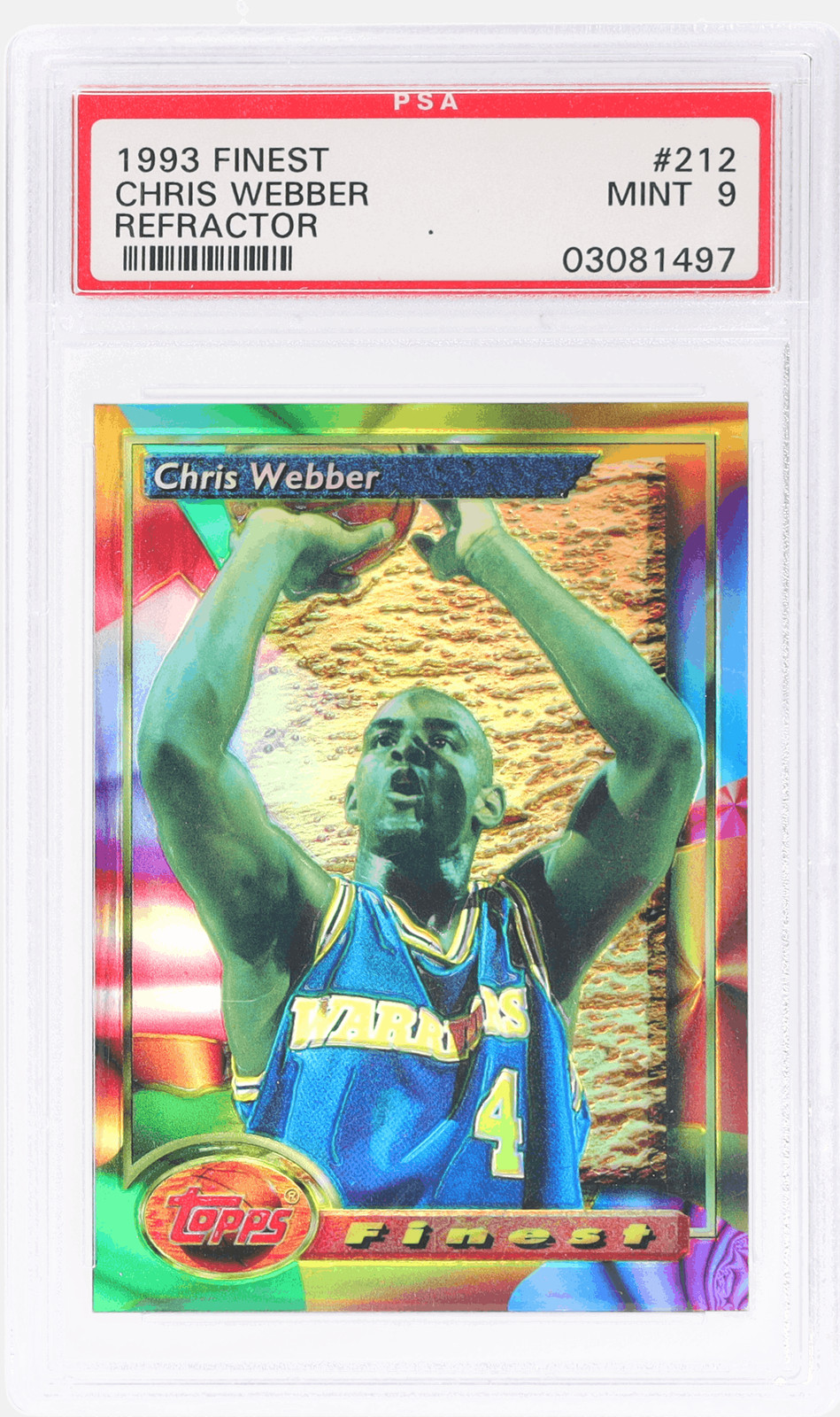 1993 Finest Chris Webber Refractor #212 PSA 9 Rookie RC