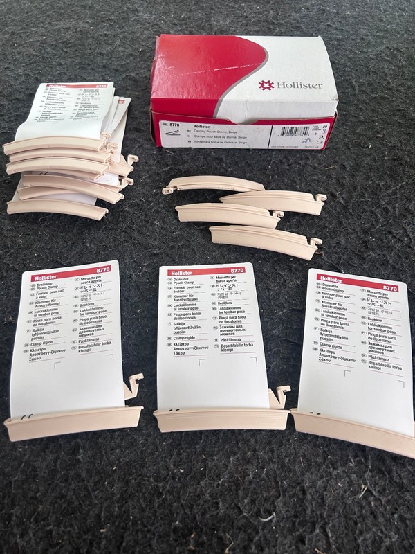 29 Hollister 8770 Ostomy Colostomy Pouches Clamp Exp 2028