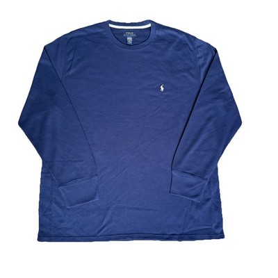 Polo Ralph Lauren Men's Navy Blue Crewneck Waffle knit Long Sleeve