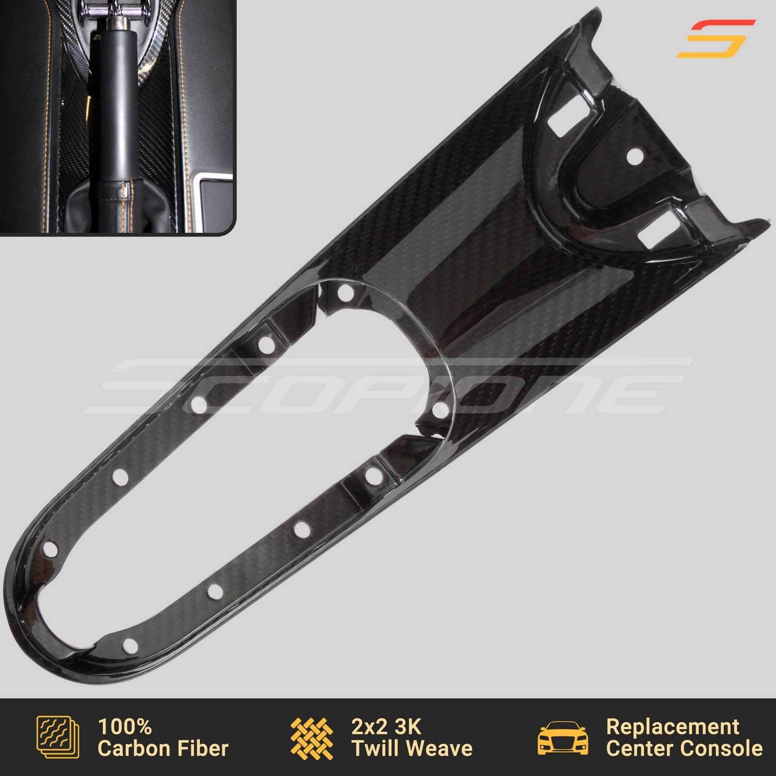 Scopione Carbon Center Hand Brake Console Dash Trim for Lamborghini Gallardo