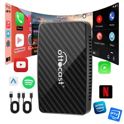 OTTOCAST Play2Video AI BOX Wireless CarPlay Android Auto Youtube Netflix IPTV
