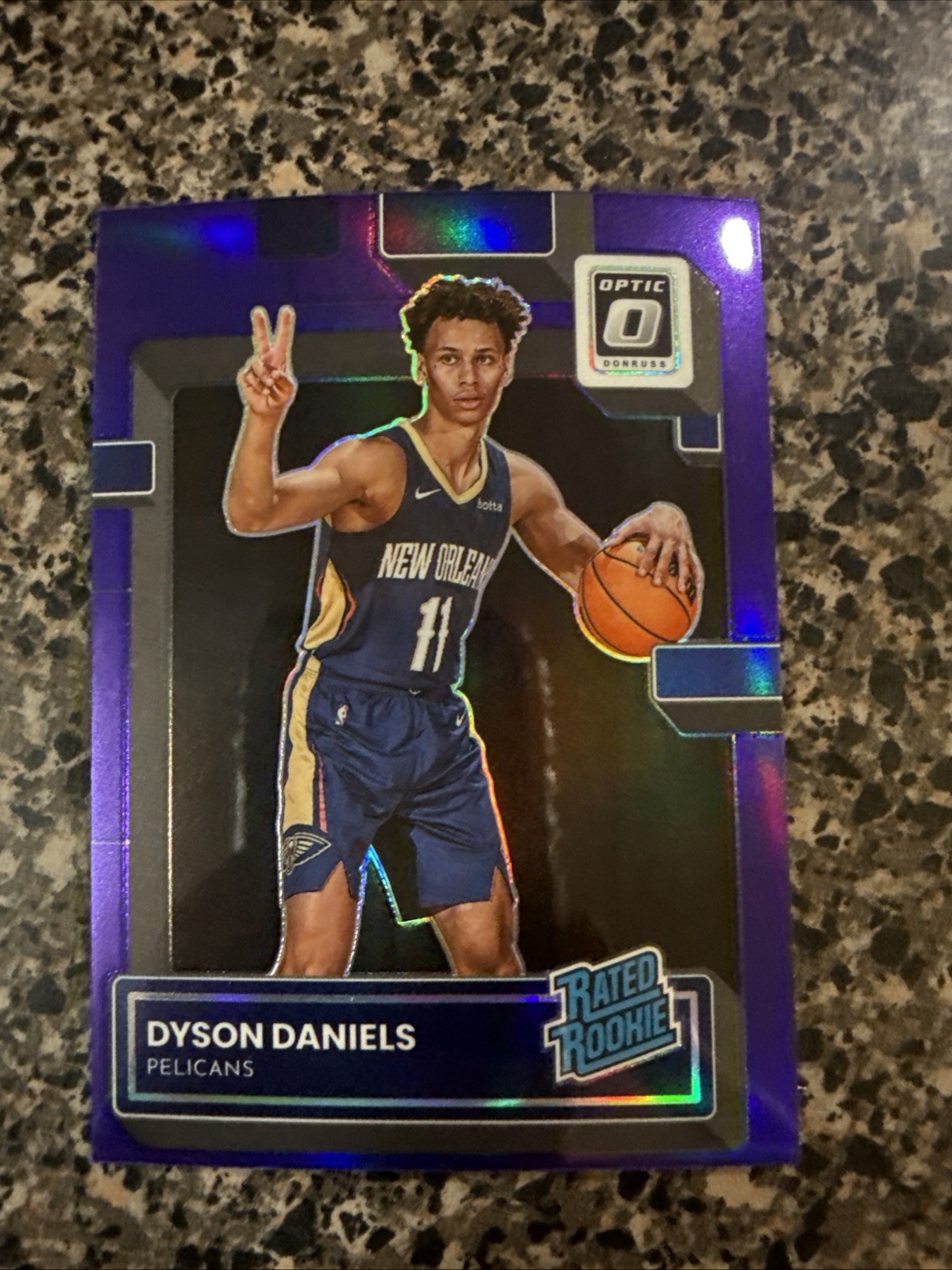 2022-23 Donruss Optic Purple Prizm Rated Rookie Dyson Daniels #250 Pelicans