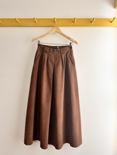 Vintage 90s RALPH LAUREN COUNTRY brown cotton twill maxi trouser skirt USA made