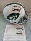 Joe Namath HOFer Signed New York Jets FS Riddell Kra-lite RK Helmet - JSA