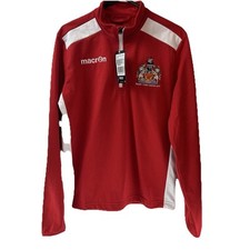 Barry Town United Training Quarter Zip Gallois Premier League Macron Homme XS BNWT