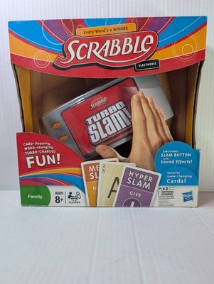 Hasbro Scrabble Turbo Slam Electronic Card Game Family 2009 New in Box Portable