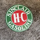 Vintage Sinclair HC Gasoline Porcelain Metal Gas Pump Plate Sign