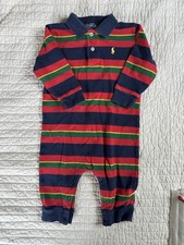 Vintage Polo Ralph Lauren Size 18 Months Striped Romper 528