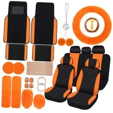 47 Car Seat Cover Full Set for Women Included Car Front Rear Seat Orange