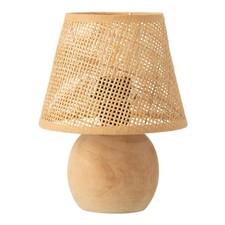 Lampe à Poser à LED en Bois "Torsade" 23cm Naturel