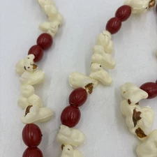 New  Faux Popcorn Cranberry Christmas Tree Garland Realistic 6 Feet Holiday