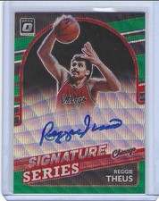 2021-22 Donruss Optic Signature Series Reggie Theus Auto Green Shock Prizm