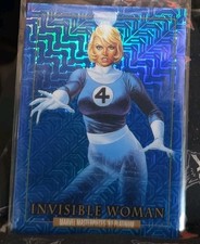 INVISIBLE WOMAN 2024 SkyBox Marvel Masterpieces 92 Platinum BLUE TRAXX #39
