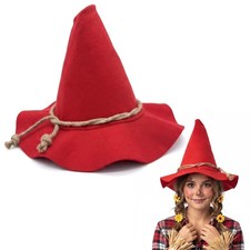 Scarecrow Hat, Novelty Red Gnome Hat