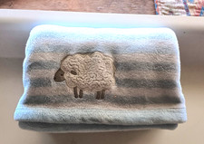 CARTER'S JUST ONE YOU BLUE WHITE STRIPED BABY SECURITY BLANKET WITH SHEEP LAMB