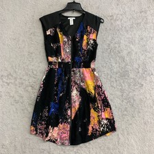 Bar III Women's S Abstract Print Sleeveless Mini Shirt Dress Multicolor P0051