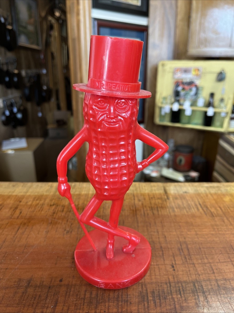 Vintage 1960's Red Plastic Mr. Peanut Coin Bank | eBay
