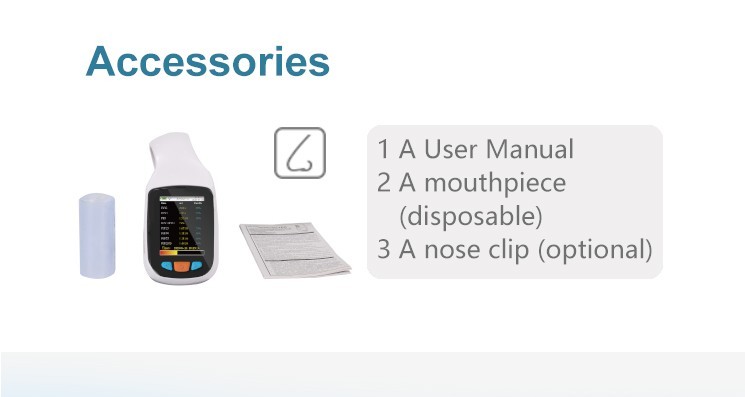 Handheld Spirometer Pulmonary Function Lung Volume Device Bluetooth espirómetro