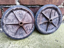 2x alte GEDRO Rad Räder Bakelit Handwagen Bollerwagen DDR 