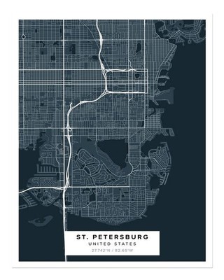 St. Petersburg Stadtplan Wandkunst Modernes Urbanes Design Stadtkarte