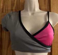 THE LINE UP PRO CHEER DANCE NFL NBA NHL Grey Pink Audition Costume Top
