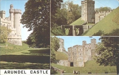Arundel Castle England Vintage Postkarte Historisches Wahrzeichen Mehrere Ansichten