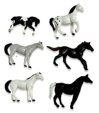 Vintage Plastic Horse Figures Lot of 6 Farm Toy Animals 3  