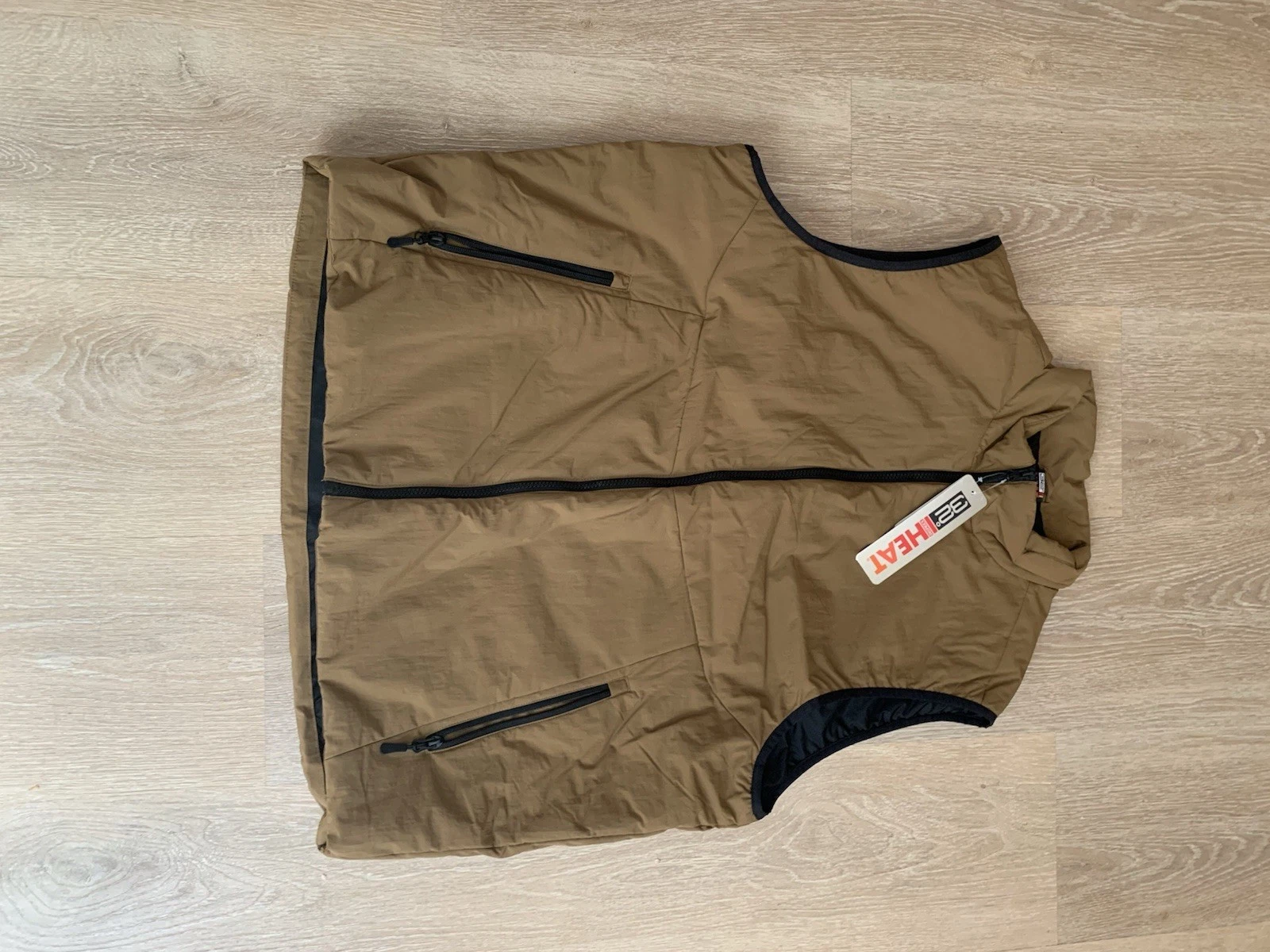 32 Degrees Heat Men's XXL Teddy Brown Full Zip Insulated Vest NWT