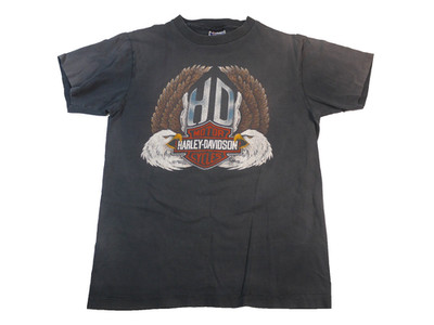 VTG Harley Davidson Black BALD Eagle Graphic T-Shirt  Size M 38-40 Minneapolis